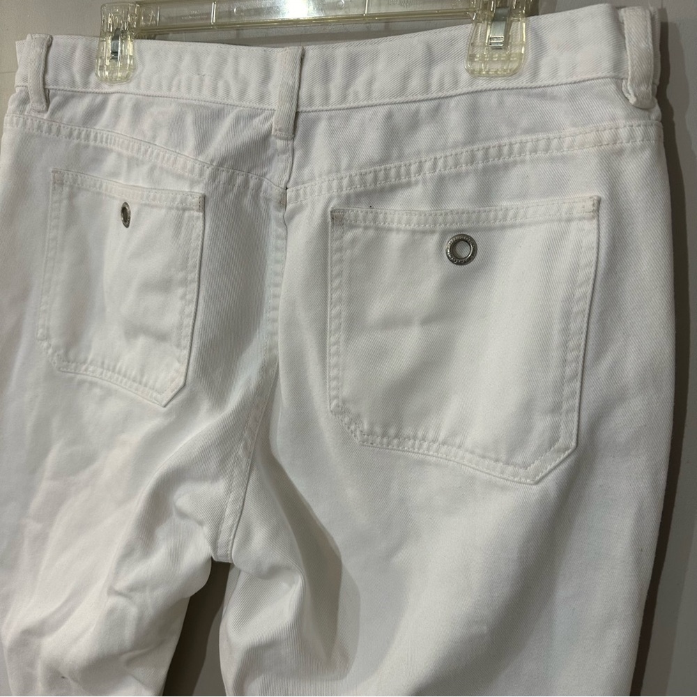 Vintage Tommy Hilfiger jeans mid rise white pants flare leg cropped denim Y2K - Picture 14 of 16